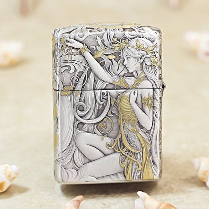 Zippo Vintage Argent Two-Finish 'Butterfly & Beauty under Tang Blossoms' Collection - 162-DS05
