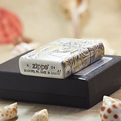 Zippo Vintage Argent Two-Finish 'Butterfly & Beauty under Tang Blossoms' Collection - 162-DS05