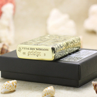 Zippo Heavy-duty Vintage Bronze Intricate Engraved Pin-Up Maiden Arabesque - CC143