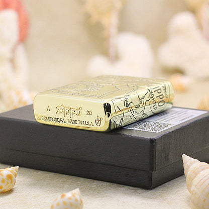 Zippo Heavy-duty Vintage Bronze Intricate Engraved Pin-Up Maiden Arabesque - CC147