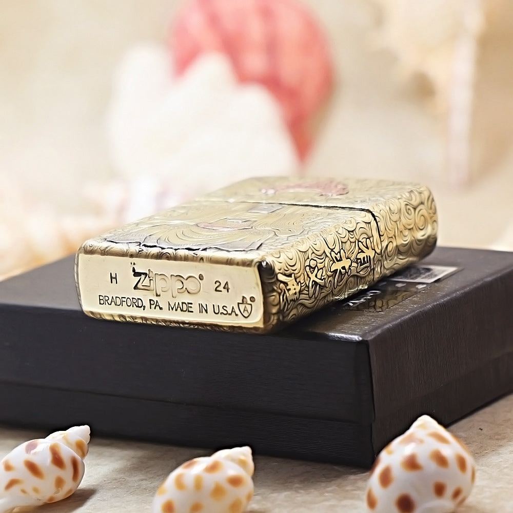 Zippo Heavy-duty Vintage Bronze 'Dragon Emperor Fifth Lord' - CC41