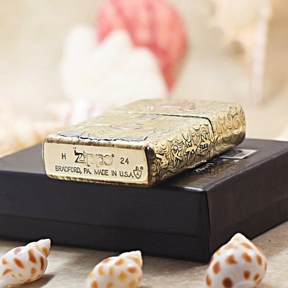 Zippo Heavy-duty Vintage Bronze 'Dragon Emperor Fifth Lord' - CC41