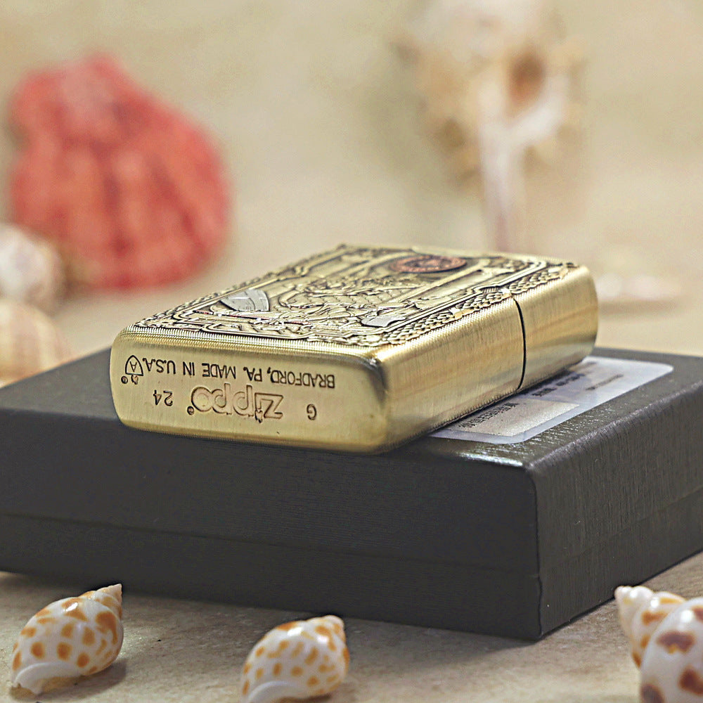 Zippo Heavy-duty Vintage Bronze 'Fallen Templar Knight' - CC18