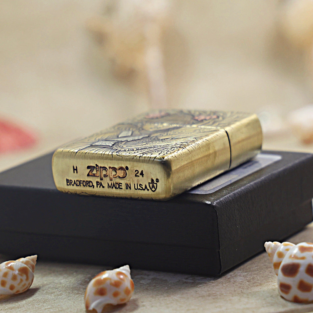 Zippo Heavy-duty Vintage Bronze Little Serpent Maiden - CC64