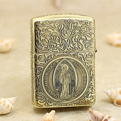 Zippo Heavy-duty Vintage Bronze 'Saint Benedict Medal' - CC03