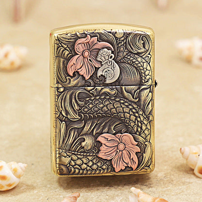 Zippo Heavy-duty Vintage Bronze Snake Brings Good Fortune - CC74