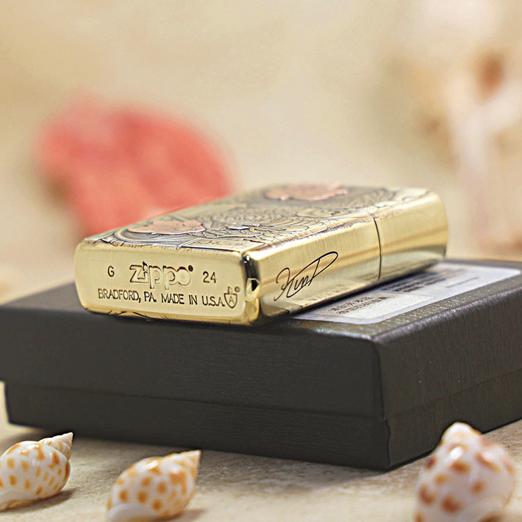 Zippo Heavy-duty Vintage Bronze Snake Brings Good Fortune - CC74