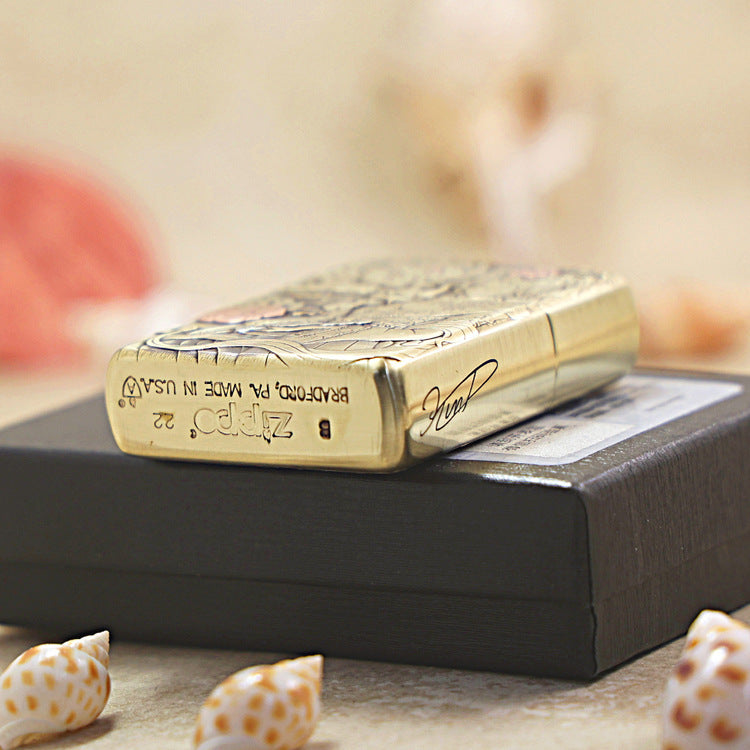 Zippo Heavy-duty Vintage Bronze Tang Lion and Beauty - CC76