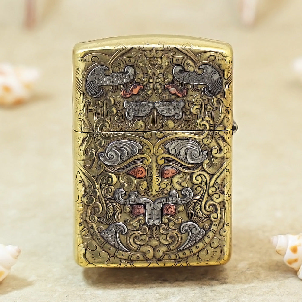 Zippo Heavy-duty Vintage Bronze Tao Tie Mask - CC61