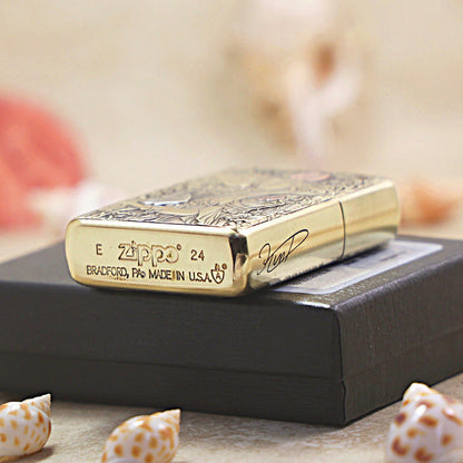 Zippo Heavy-duty Vintage Bronze Wolf and Forest Nymph - CC77