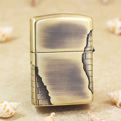 Zippo Heavy-duty Vintage Bronze with 'Breaking Wall' Engraving - JP41