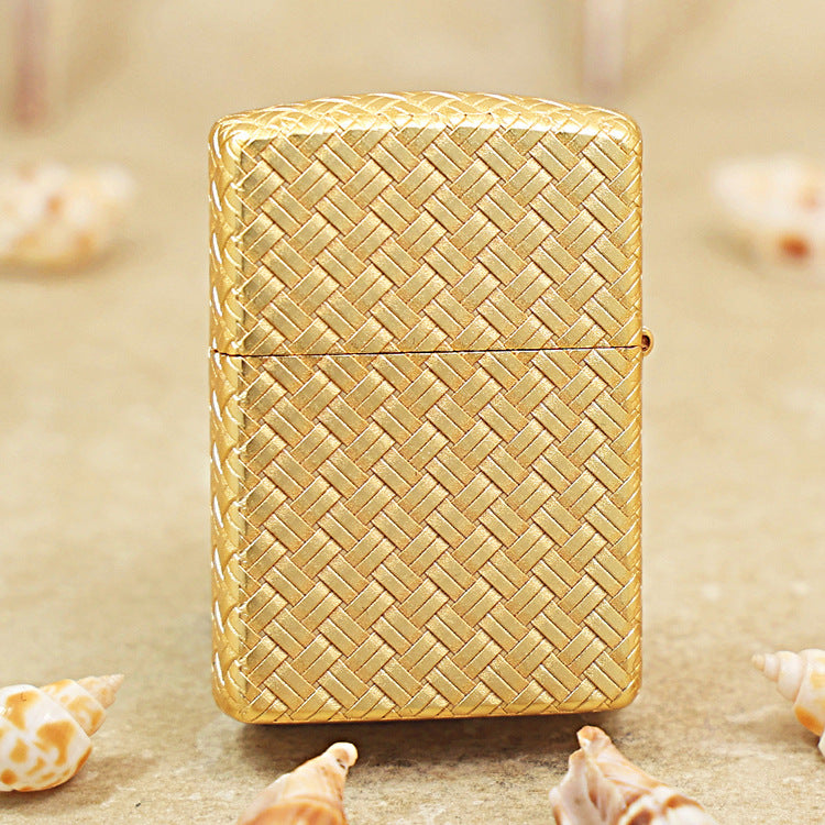 Zippo Heavy-duty Crucifix Weave Sand Gold Finish - 162-DS45