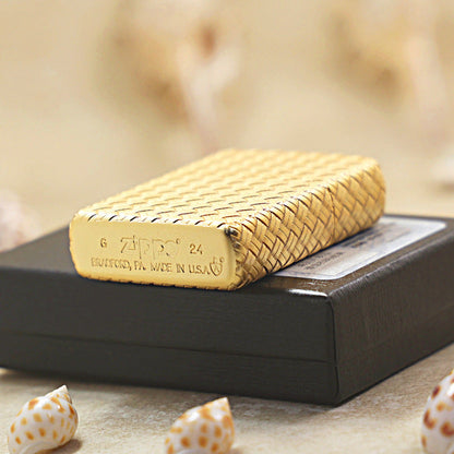 Zippo Heavy-duty Crucifix Weave Sand Gold Finish - 162-DS45