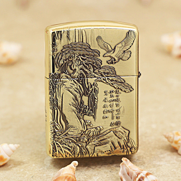 Zippo Heavy-duty Premium Shine Bronze Ascending Fortune Landscape - CC81