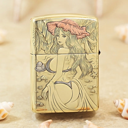 Zippo Heavy-duty Premium Shine Bronze Cyclone Scrollwork - CC46