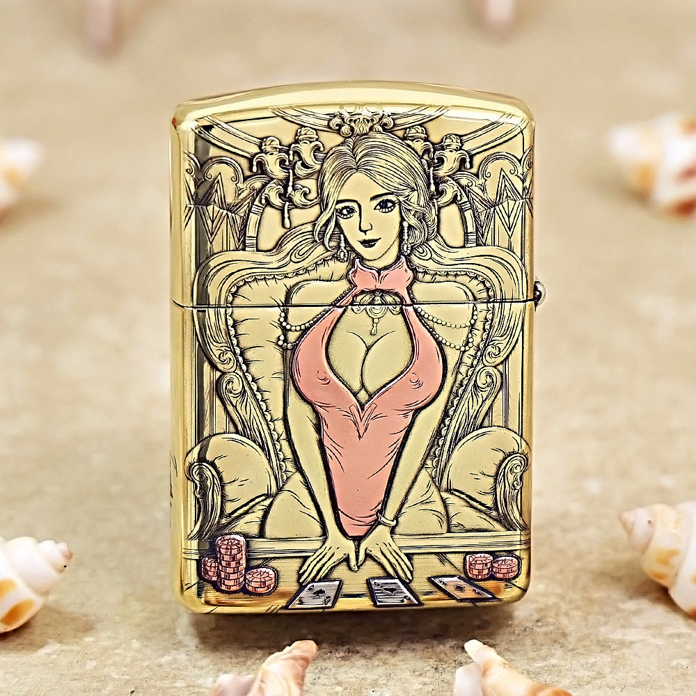 Zippo Heavy-duty Premium Shine Bronze 'Casino Dealer' - CC16