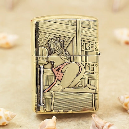 Zippo Heavy-duty Premium Shine Bronze 'Cheongsam Peony' - CC27