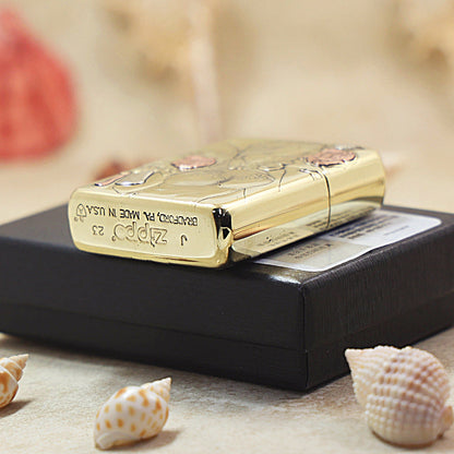 Zippo Heavy-duty Premium Shine Bronze 'Cheongsam Peony' - CC27