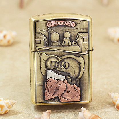 Zippo Heavy-duty Premium Shine Bronze 'Doraemon & Nobita' - CC26