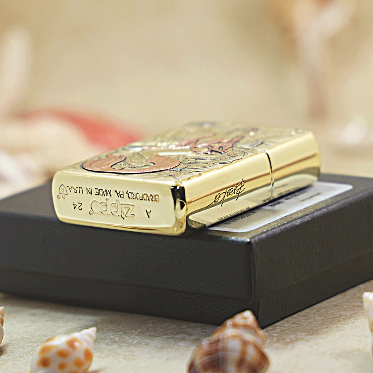 Zippo Heavy-duty Premium Shine Bronze Enchanted Mermaid - CC83