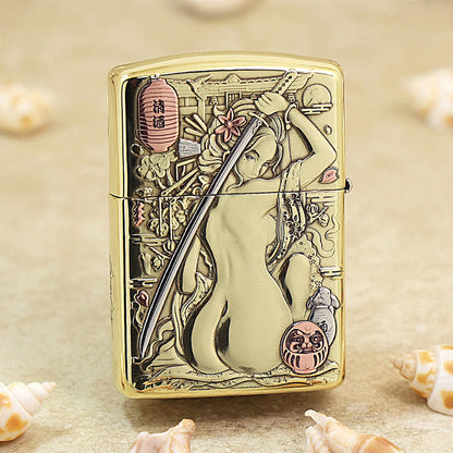 Zippo Heavy-duty Premium Shine Bronze Geisha Katana - CC62