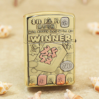 Zippo Heavy-duty Premium Shine Bronze 'Mahjong Winner' - CC24