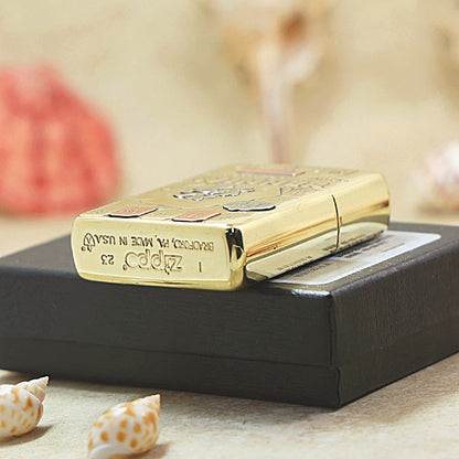 Zippo Heavy-duty Premium Shine Bronze 'Mahjong Winner' - CC24