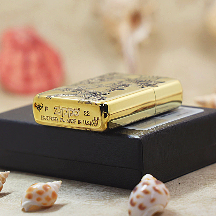 Zippo Heavy-duty Premium Shine Bronze Rose Fetters - CC84