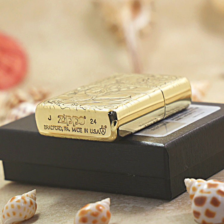 Zippo Heavy-duty Premium Shine Bronze Taming Tiger Arhat - CC71