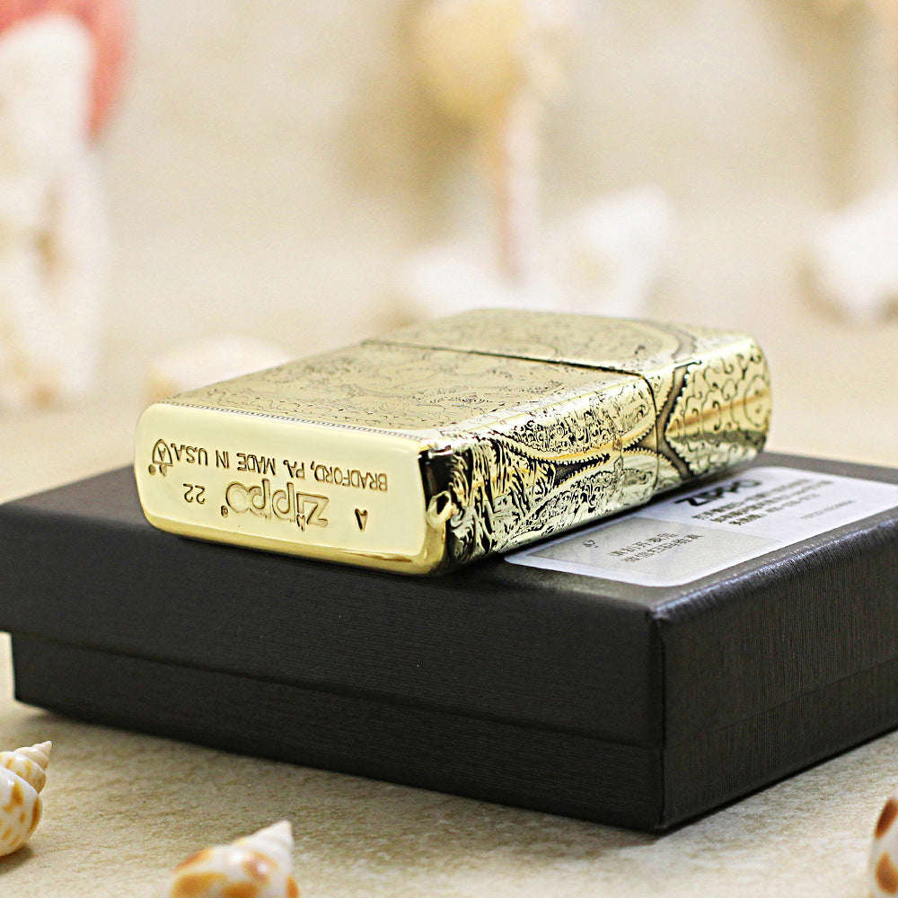 Zippo Heavy-duty Premium Shine Bronze 'White Tara Bodhisattva' - CC39
