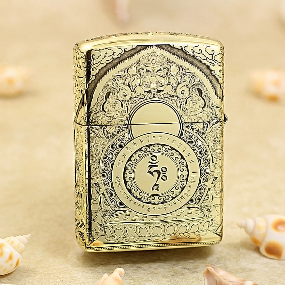 Zippo Heavy-duty Premium Shine Bronze 'White Tara Bodhisattva' - CC39