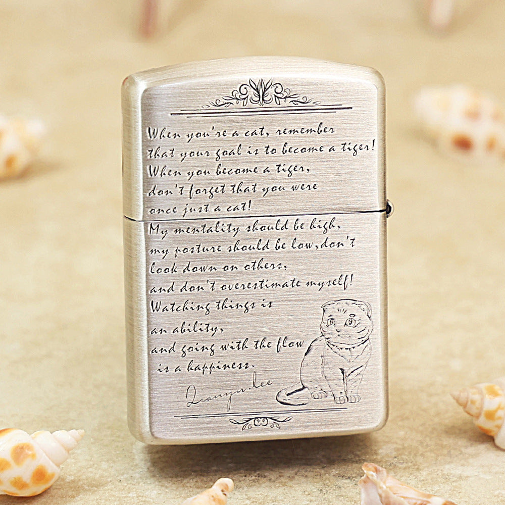 Zippo Heavy-duty Smoked Steel 'Heart Has a Fierce Tiger' - DS144