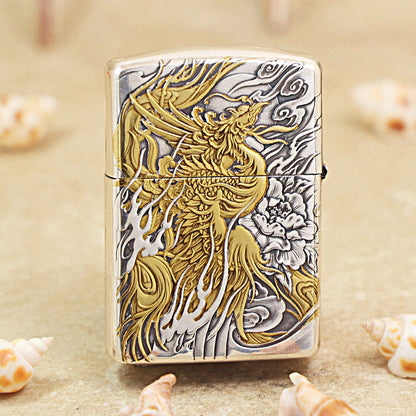 Zippo 'Auspicious Dragon' Intricate Carve Two-Finish - DS115