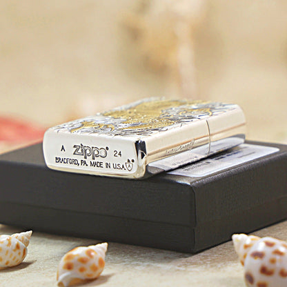 Zippo 'Auspicious Dragon' Intricate Carve Two-Finish - DS115