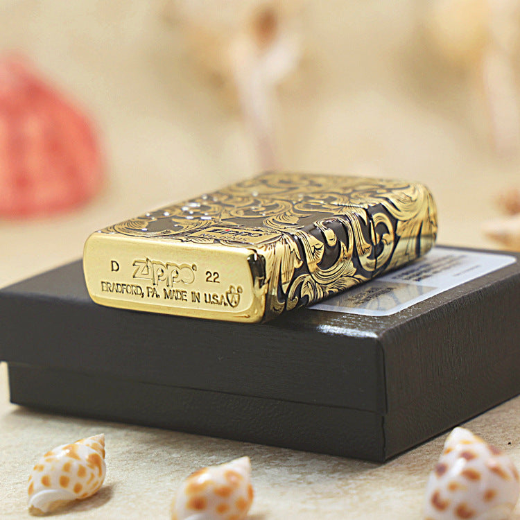 Zippo Obsidian & Gold Botanical Elegance - 162-DS10