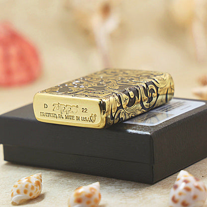 Zippo Obsidian & Gold Botanical Elegance - 162-DS10