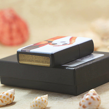 Zippo Obsidian Matte Hue Decorated Soccer Pin-Up Maiden - CS26