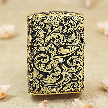 Zippo Obsidian and Gold 'Baroque Serpent Emblem' - CC15