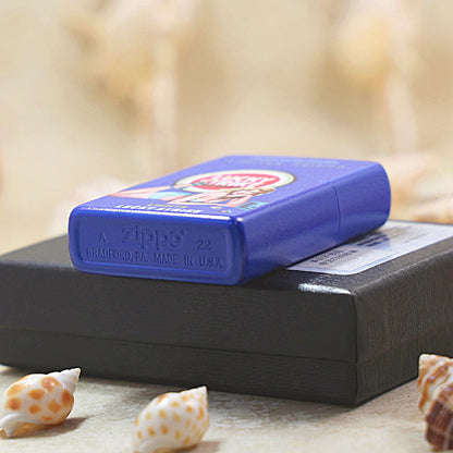 Zippo Blue Matte Hue Decorated Lucky Strike Pin-Up Maiden - CS18