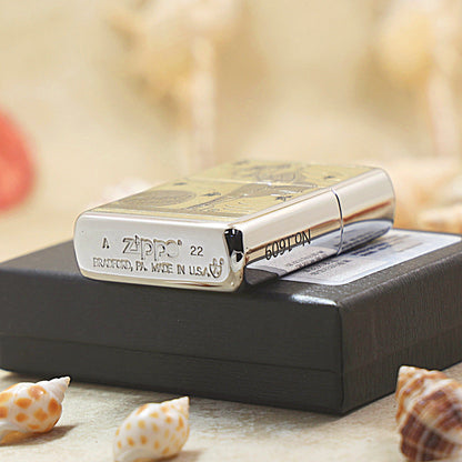 Zippo Textured Steel Intricate Chiseled Pin-Up Maiden Smoking in the Wind - SC25