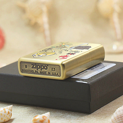 Zippo Textured Smoked Bronze 'Dragon Soaring Tiger Leaping' - DS131