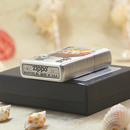 Zippo Textured Smoked Steel 'Crouching Tiger Hidden Dragon' - DS128