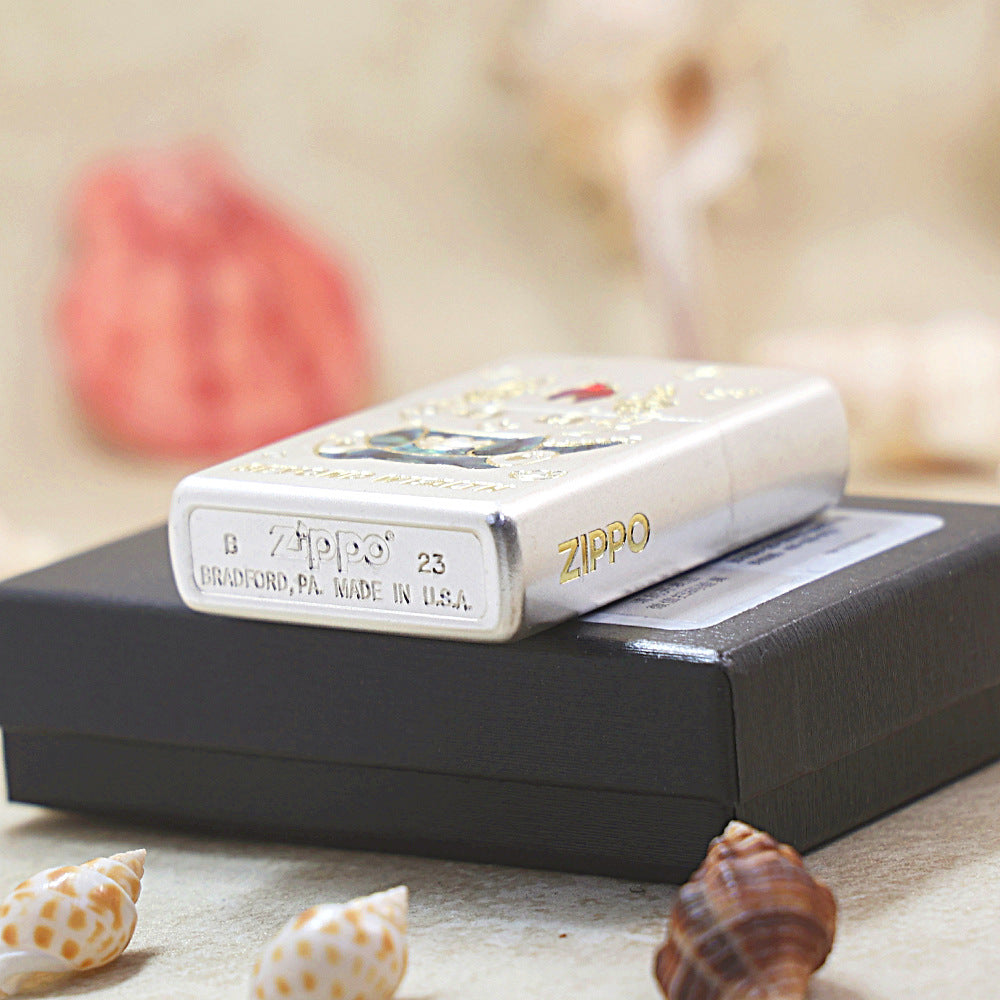 Zippo Textured Smoked Steel 'Lucky Serpent Bringing Wealth' Intricate Carve - DS143