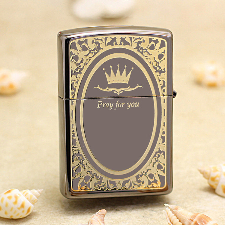 Zippo Crown Crucifix Obsidian Ice - KR04