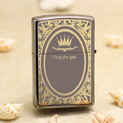 Zippo Crown Crucifix Obsidian Ice - KR04