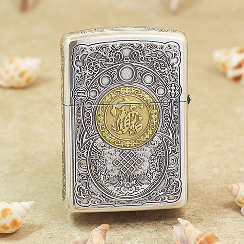 Zippo Dual-Finish 'Fortune Pixiu' Bamboo Box Version - 162-DS51