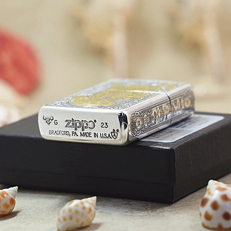 Zippo Dual-Finish 'Fortune Pixiu' Bamboo Box Version - 162-DS51