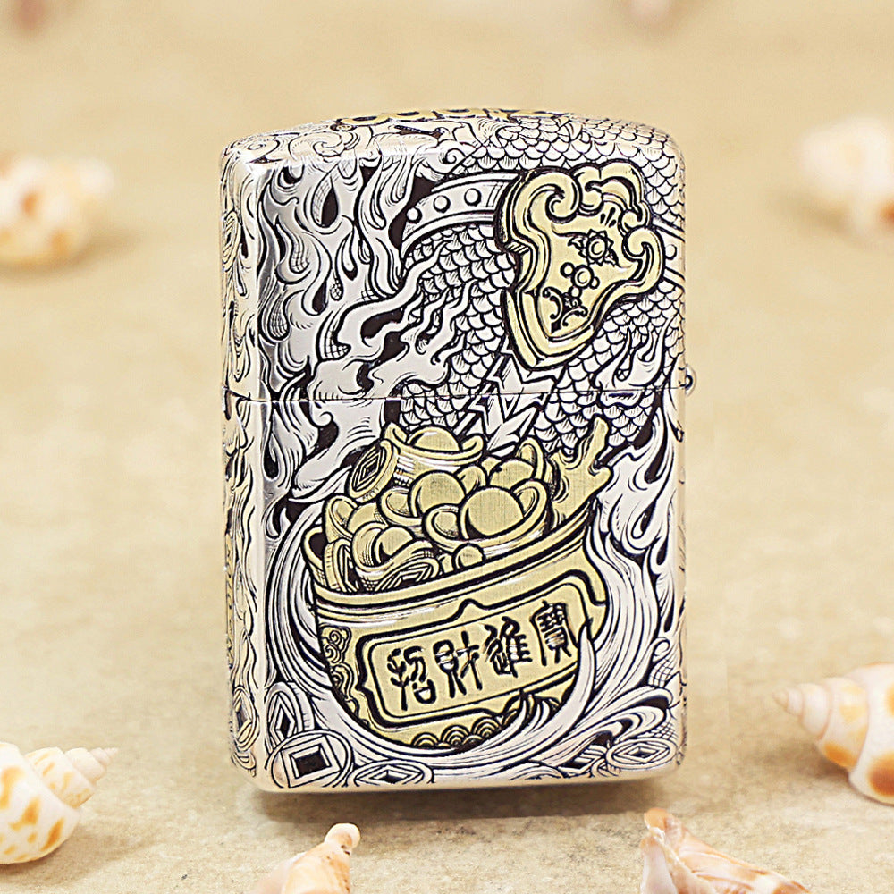Zippo Dual-Finish Pixiu Prosperity Version (Deluxe Leather Box) - 168-DS17