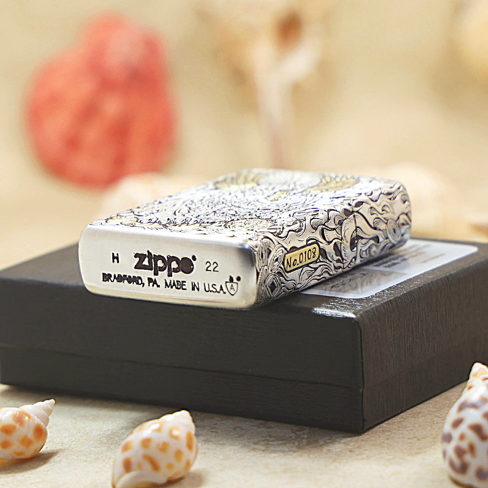 Zippo Dual-Finish Pixiu Prosperity Version (Deluxe Leather Box) - 168-DS17
