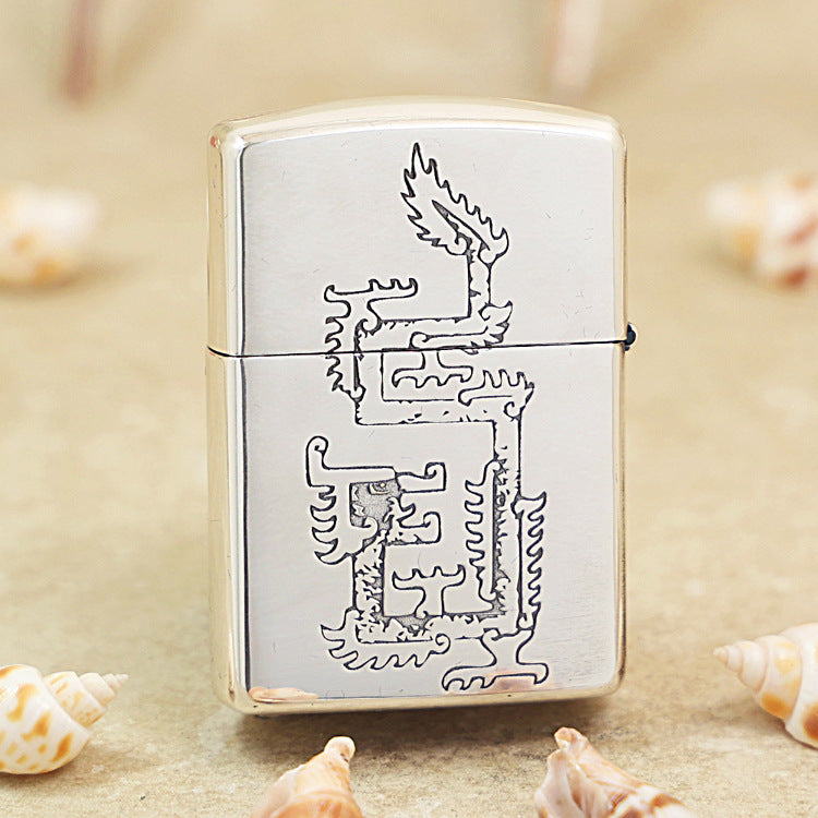 Zippo Embossed Enamel 'Prosperous Dragon' Argent-Layered - 162-DS62